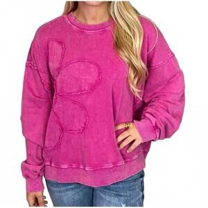 NEW EASEL flower patch top in hot pink